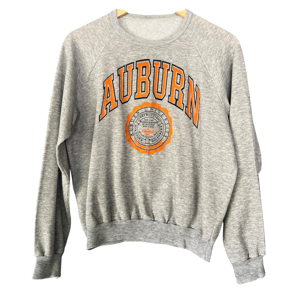 Vintage Auburn University Tigers Spell Out Gray Crewneck Sweatshirt